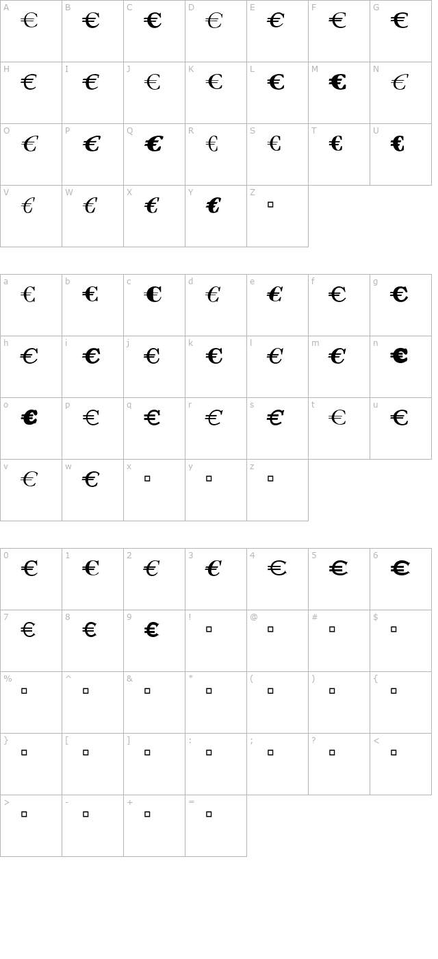 eurob-logo character map