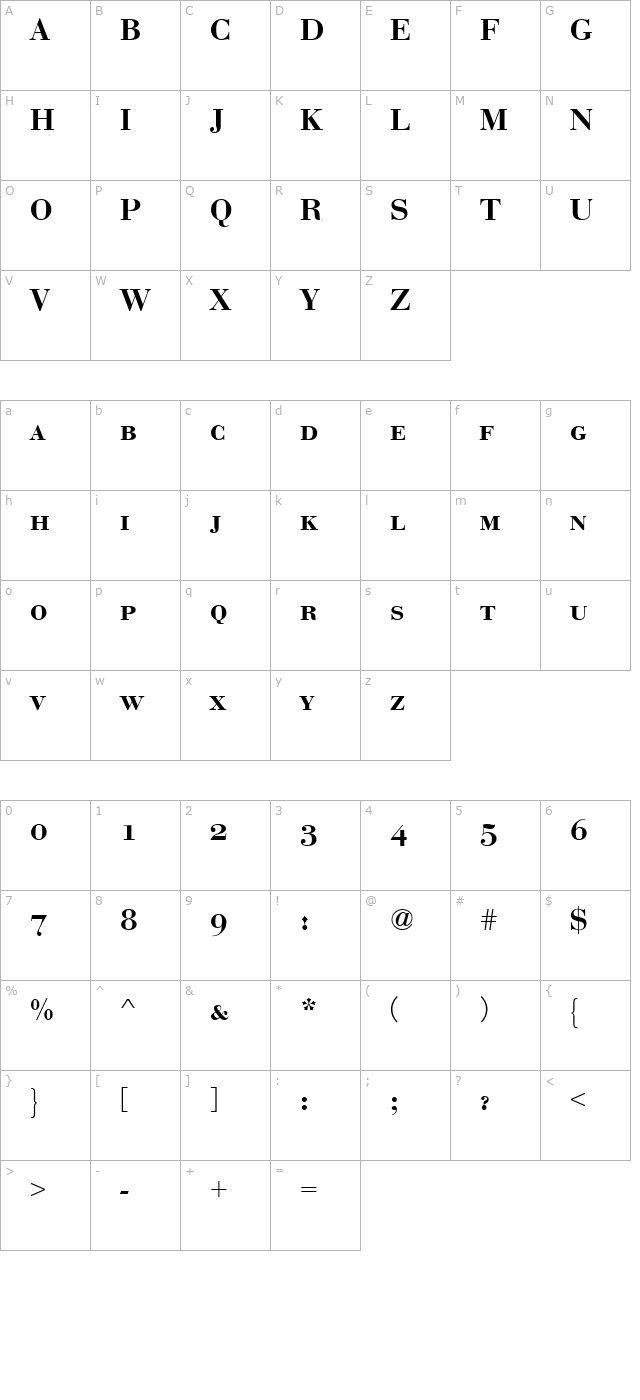 eurobodscddembol character map