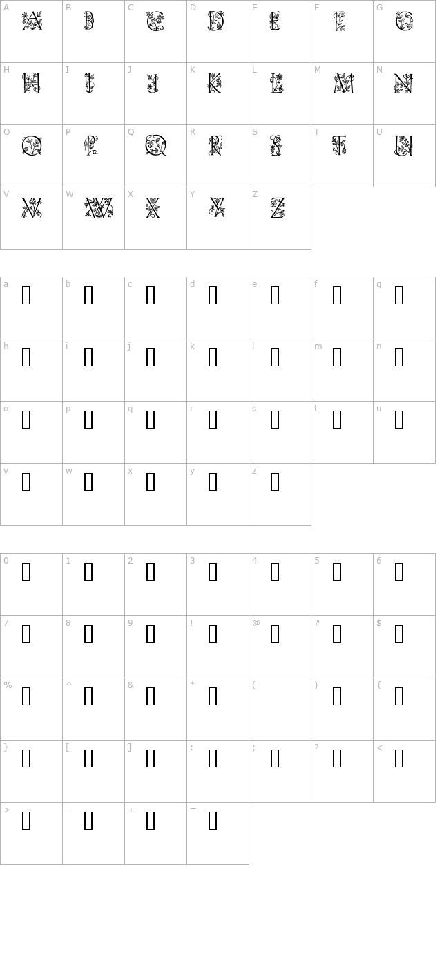 eve-initials character map