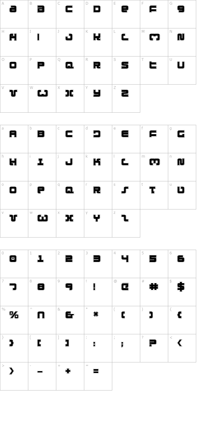 Exedore College character map