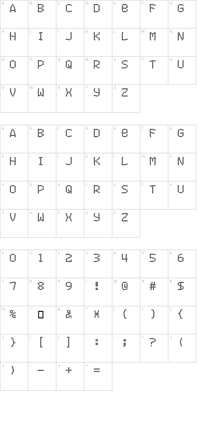 exit-font-for-a-film character map
