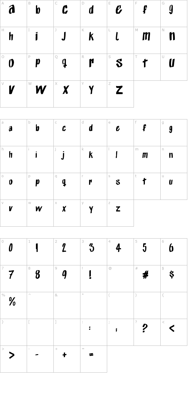 exito-free-hand character map