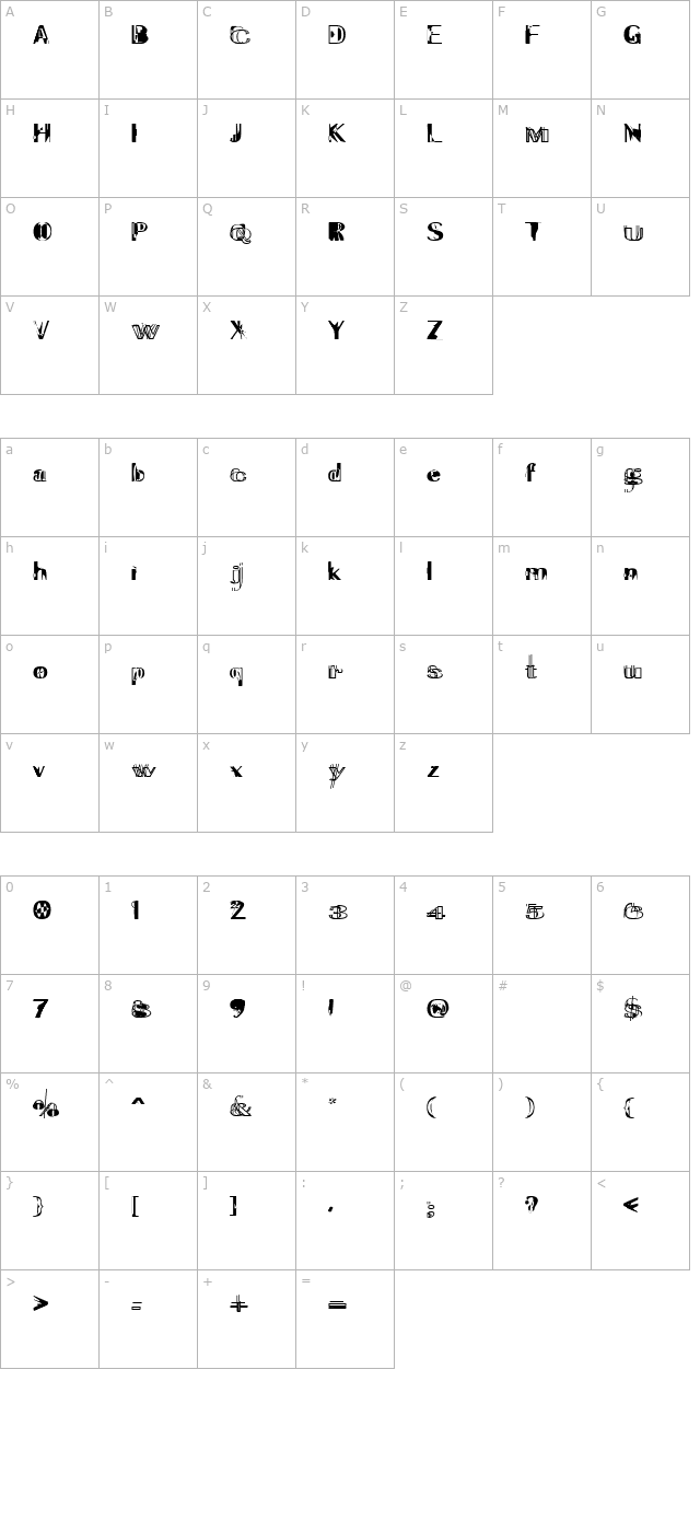 Experitypo5 character map