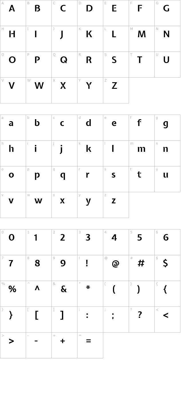 expletus-sans-bold character map