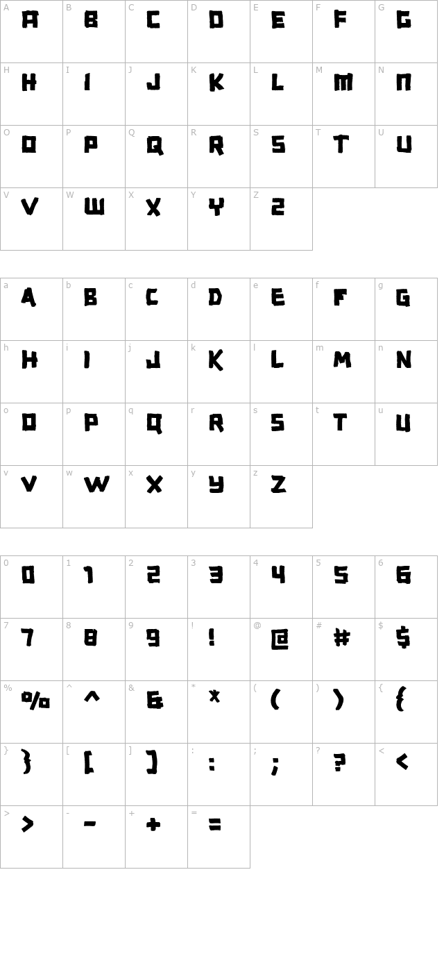 expos-regular character map