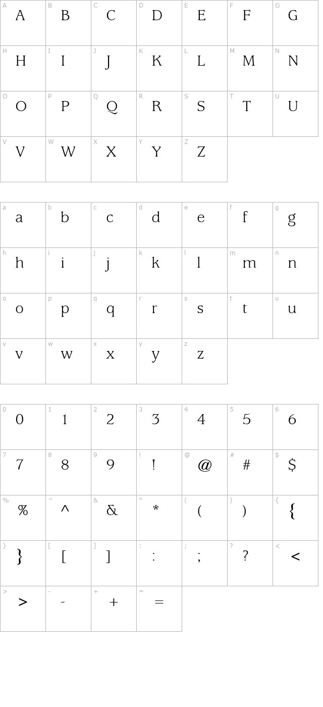 exposition-ssi character map