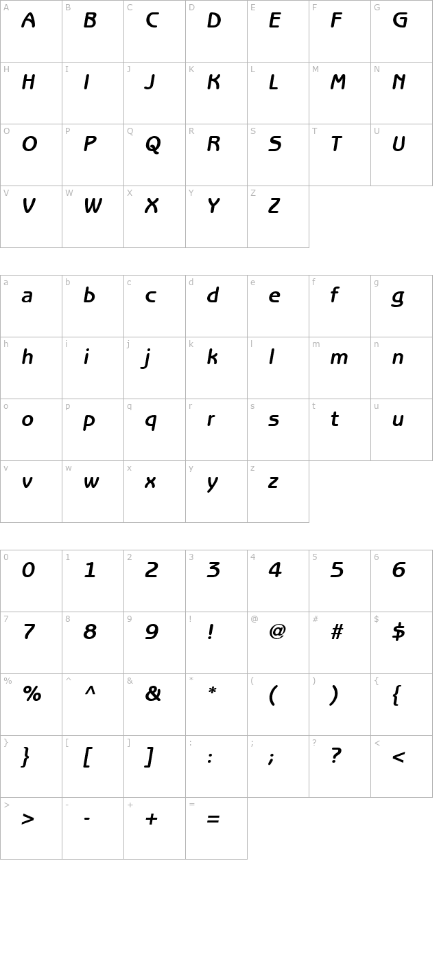 express-deco-gothic-ssi-bold-italic character map