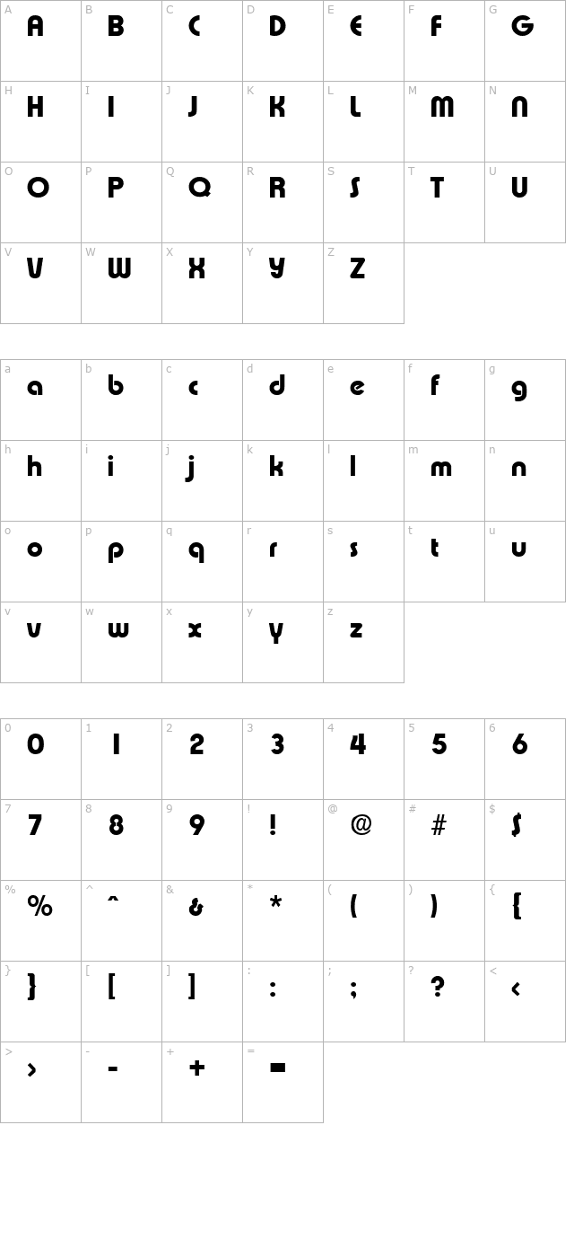 Expressa-Bold character map