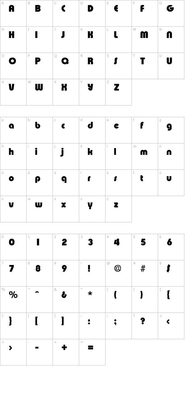 Expressa-Heavy character map