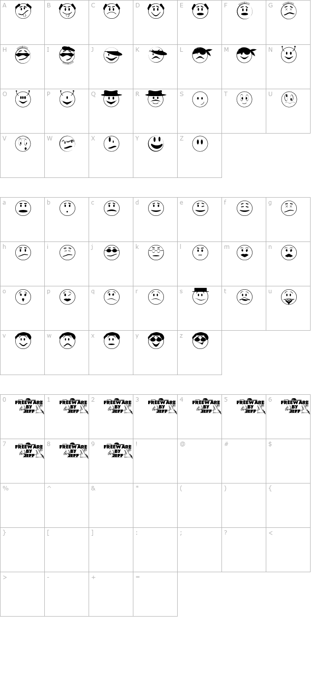 Expressionism JL character map