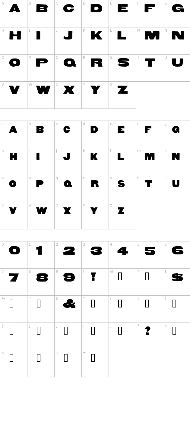 extra-extra-hplhs character map