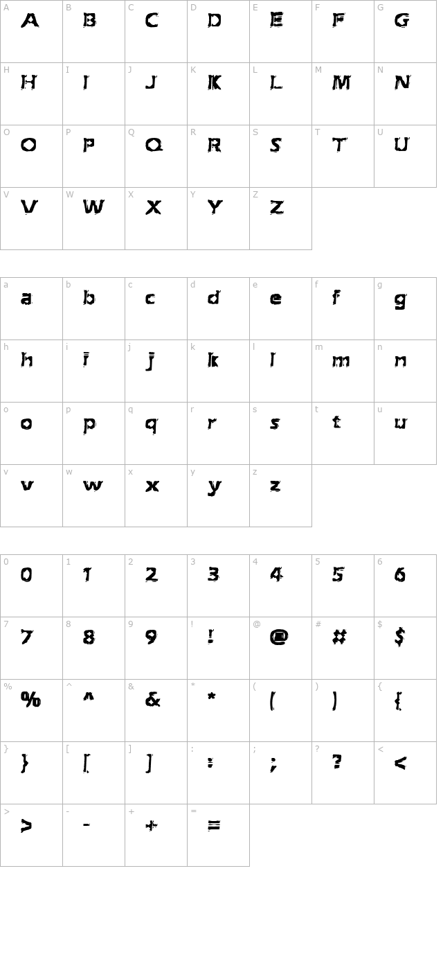 extraction-brk- character map