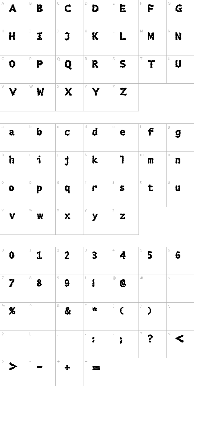 Extralucid character map