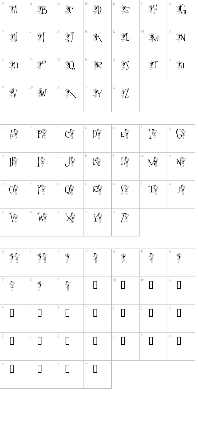 extravadance character map