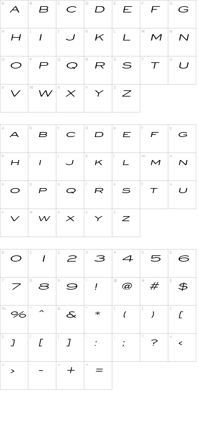 eye-glass-extended-italic character map