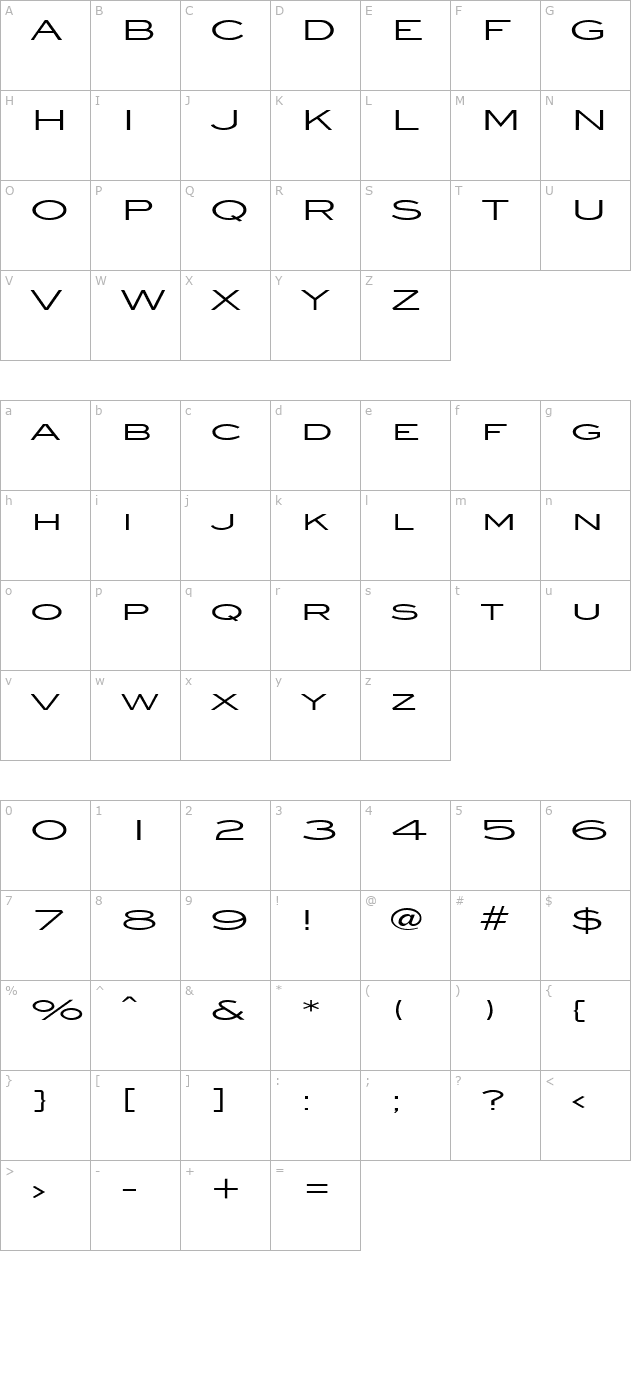 Eye glass Extended Normal character map