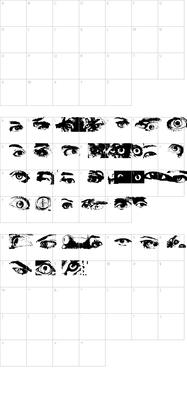 eye-spy character map