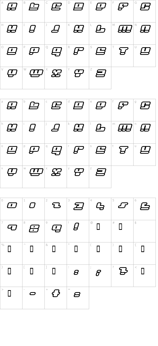 face-plant-hollow-2-italic character map