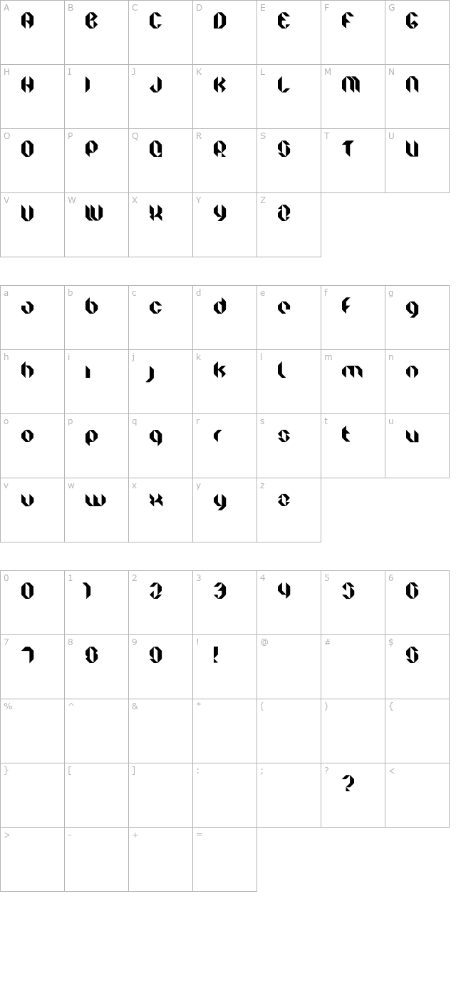 facet-black character map