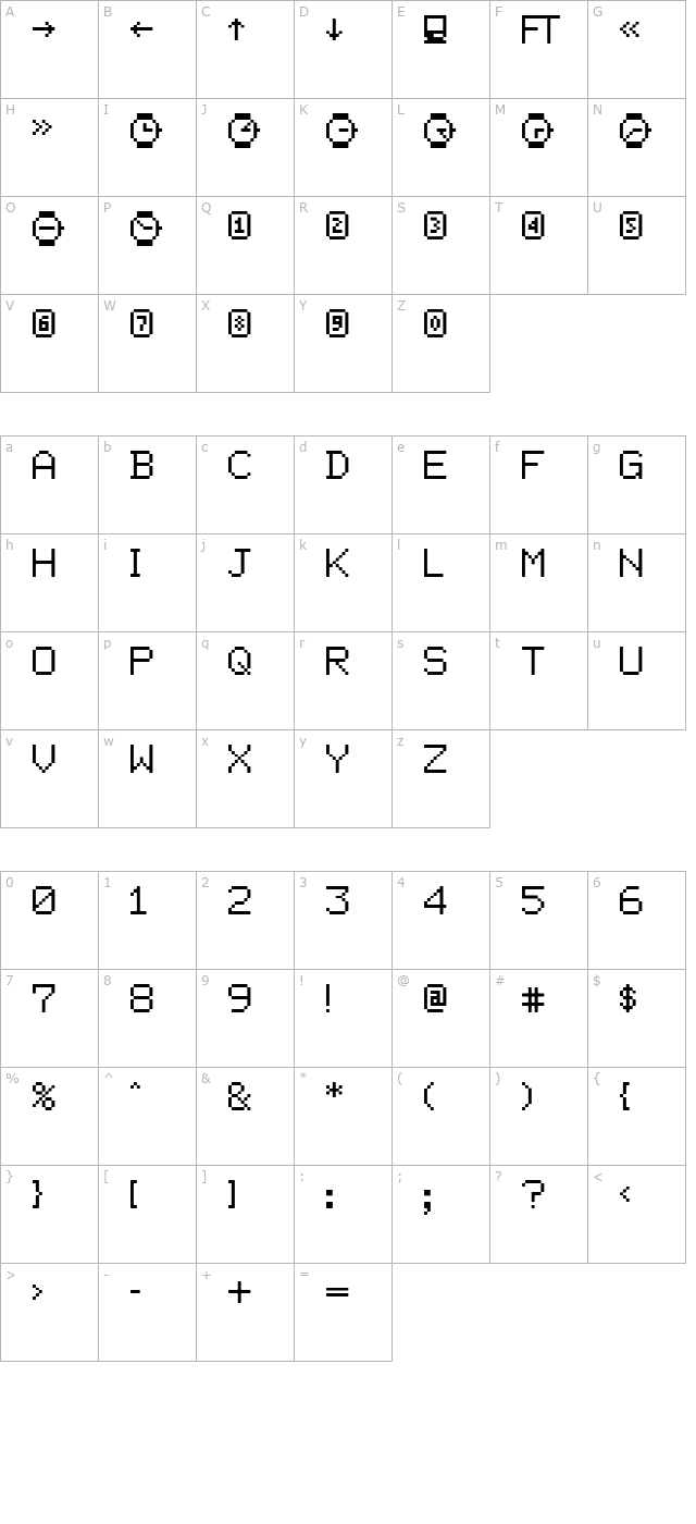 FacsimileLL character map