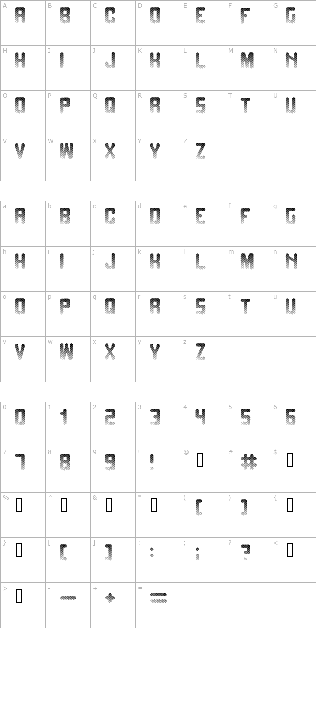 Fade to grey character map