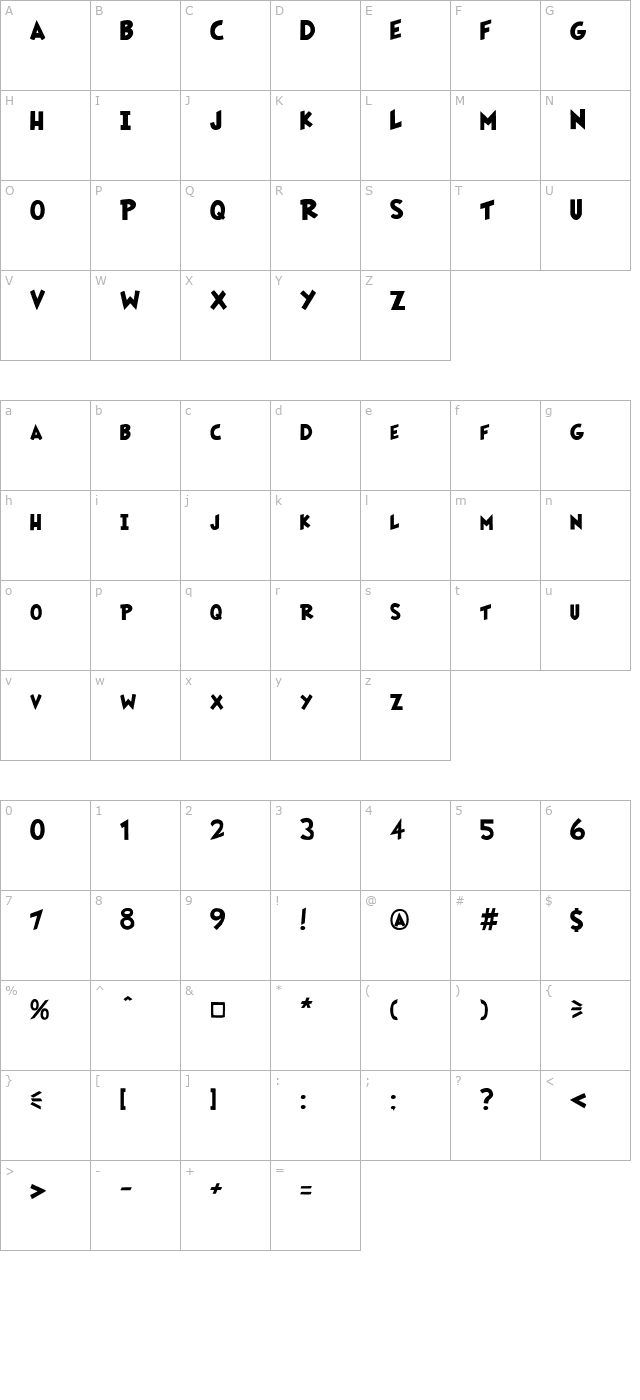 fairly-oddfont character map