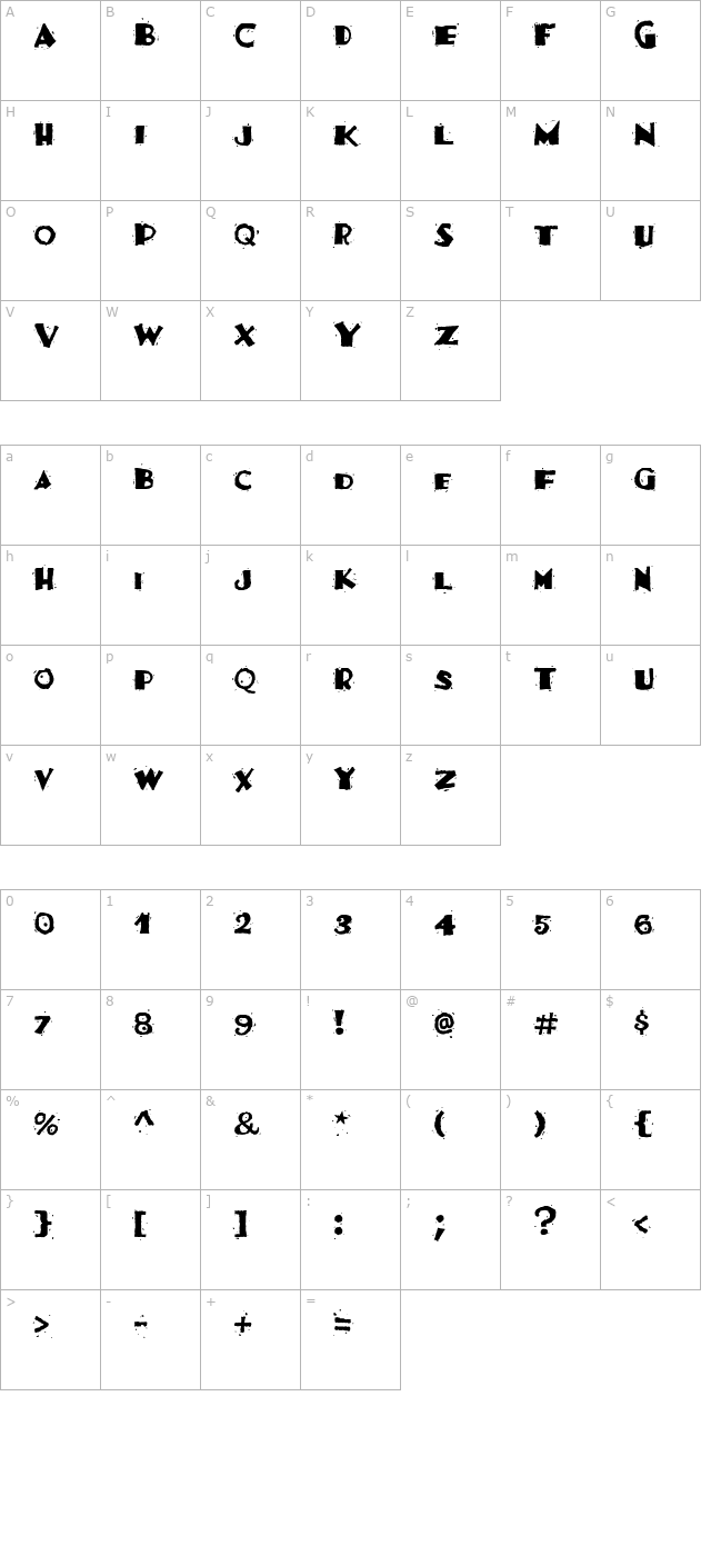 fajita-icg-mild character map