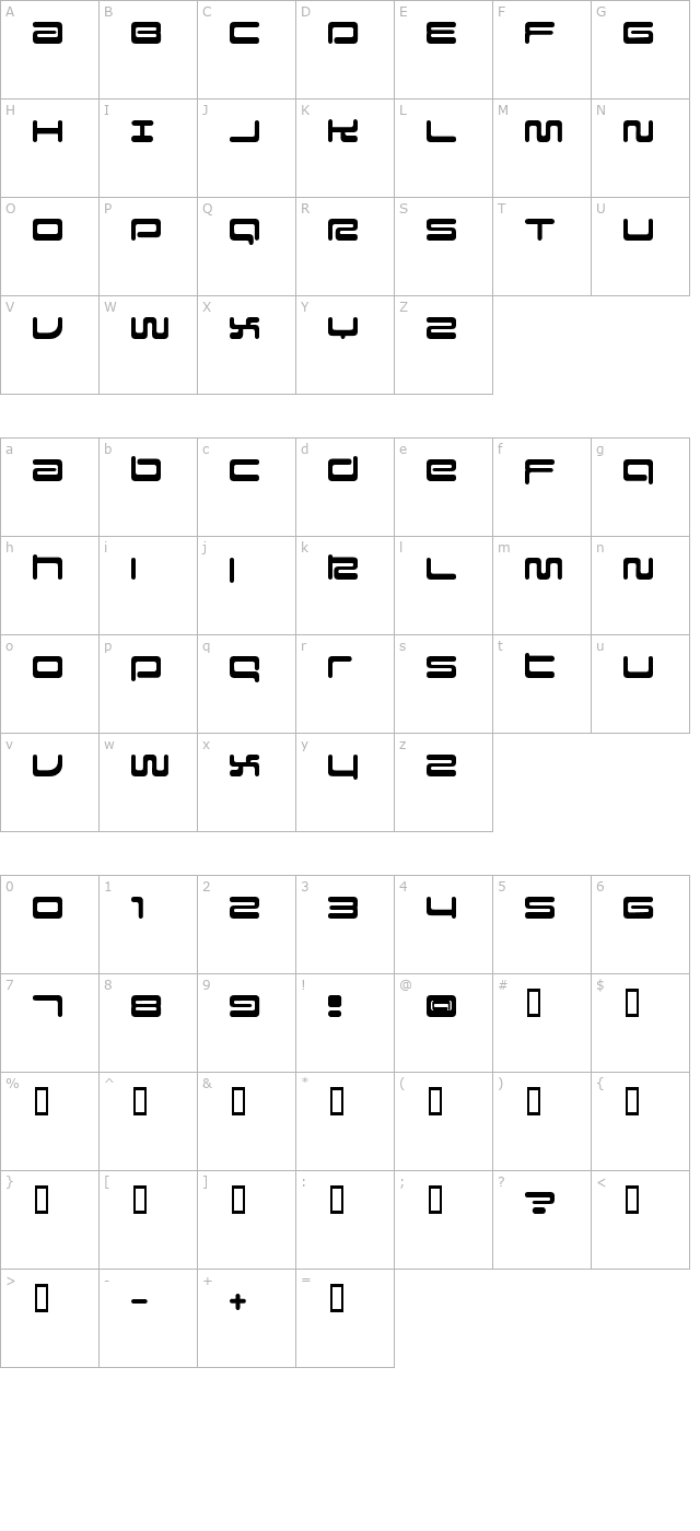 Falcon character map