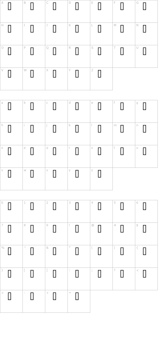 falhado character map