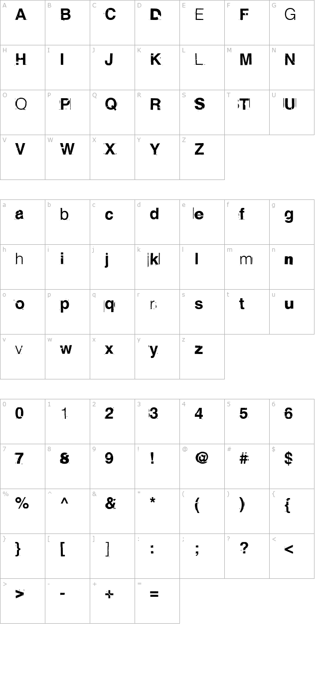 falseidol-regular character map