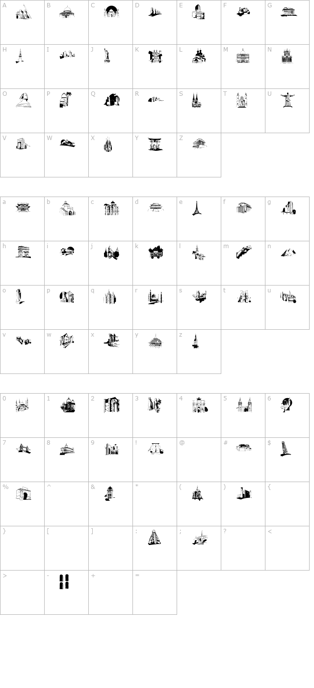 famous-buildings character map