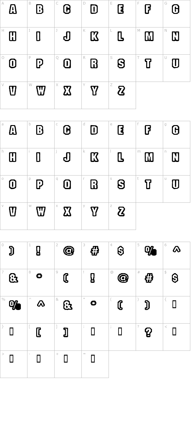 Fanatika One character map