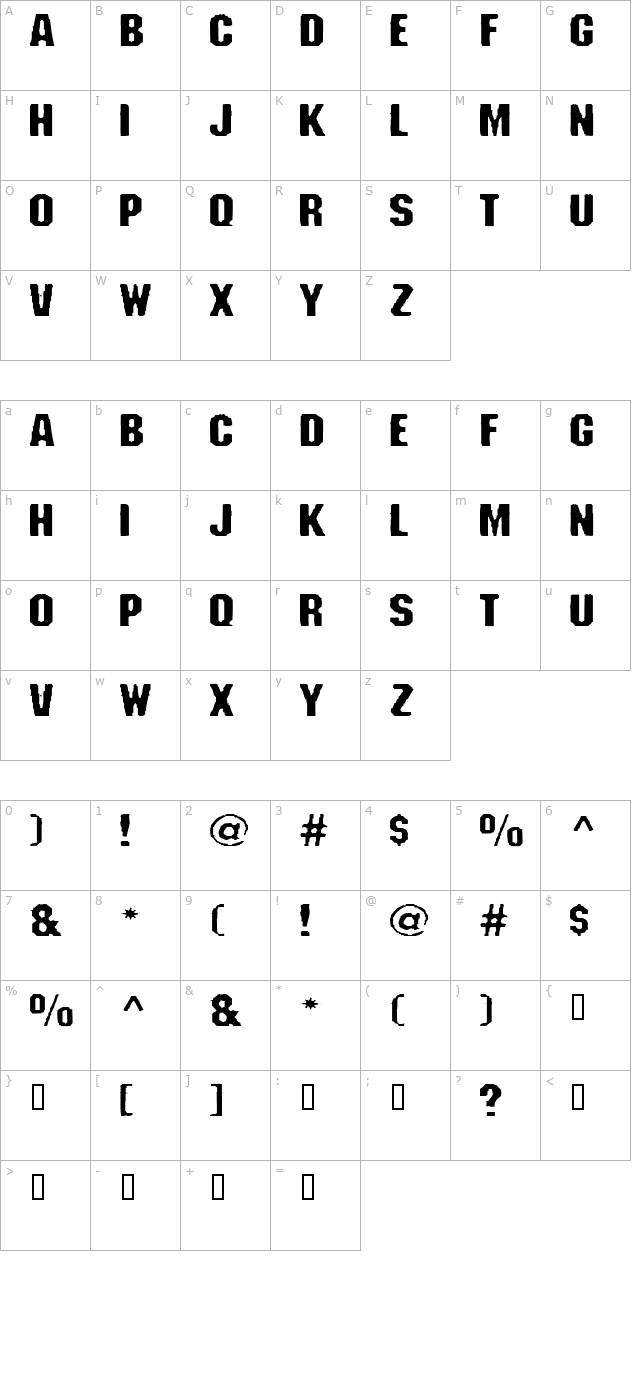 Fanatika Two character map