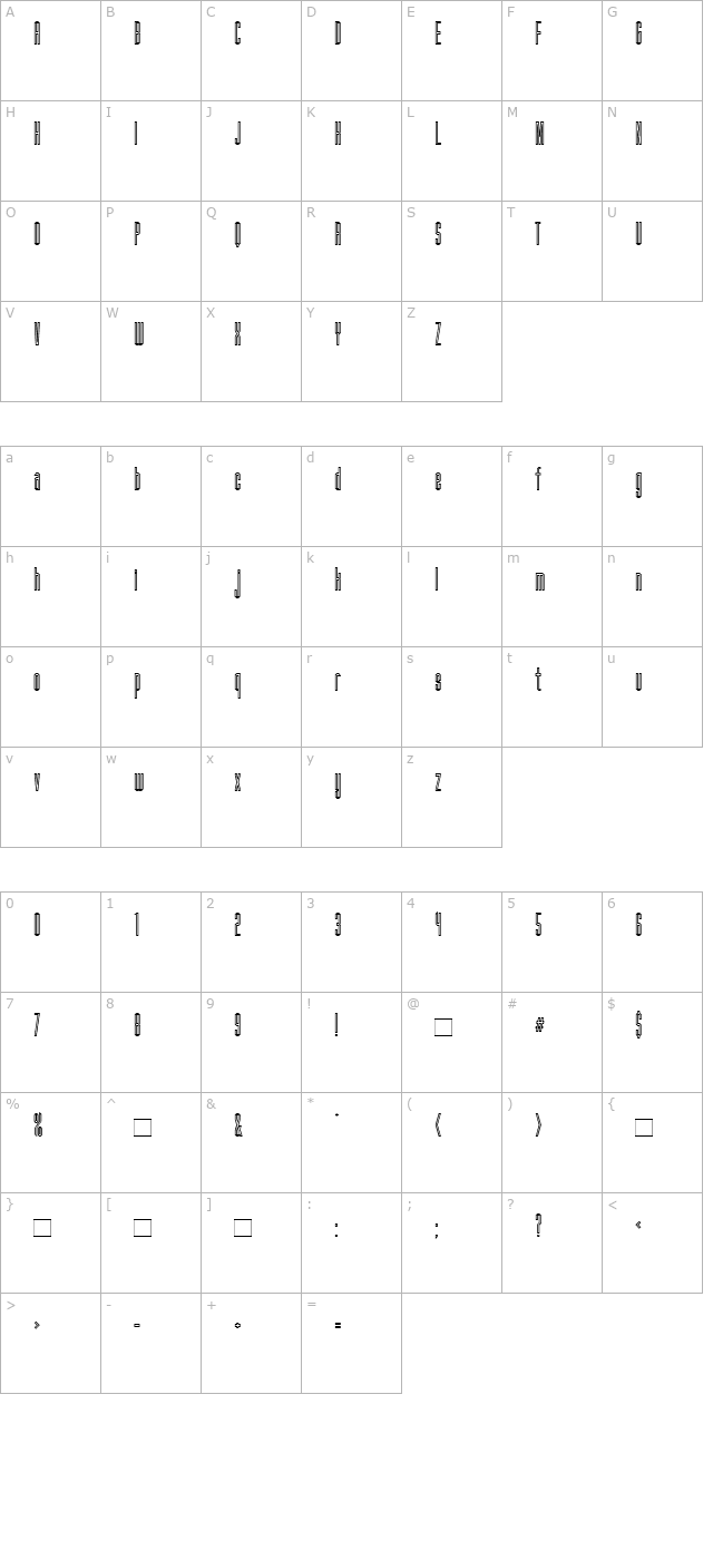 FanatiqueInline-Bold character map