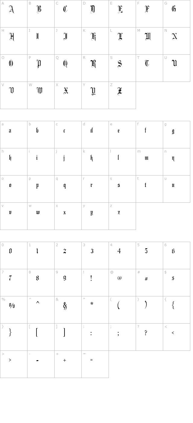 fancy-card-text character map