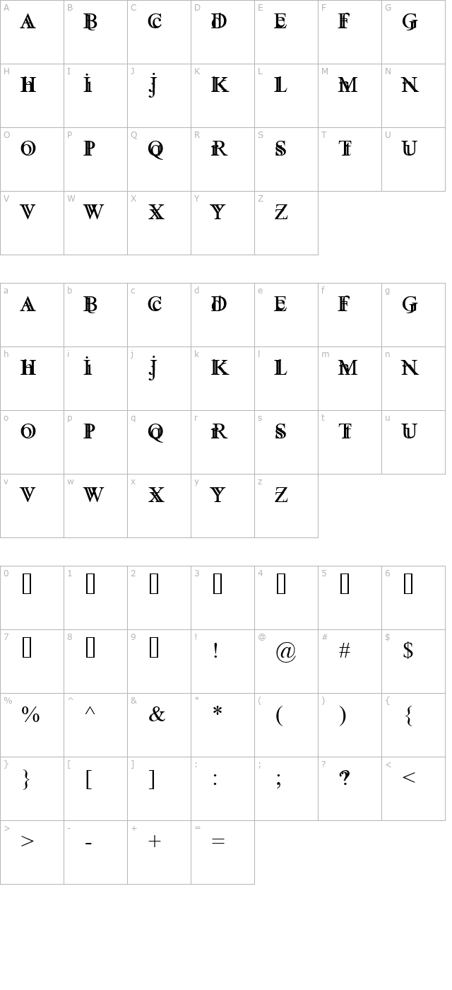 fane-serane character map