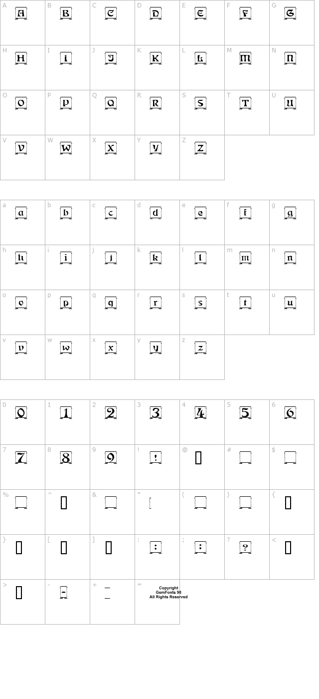 fanfold character map