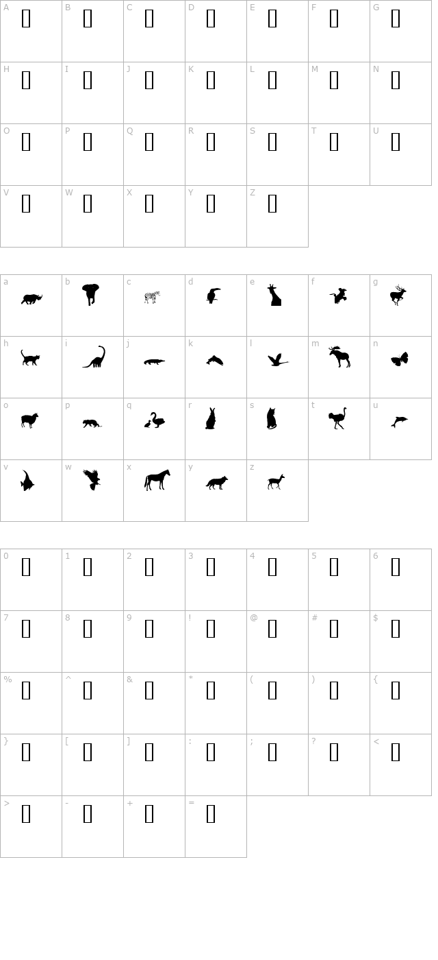 fantas-animals character map