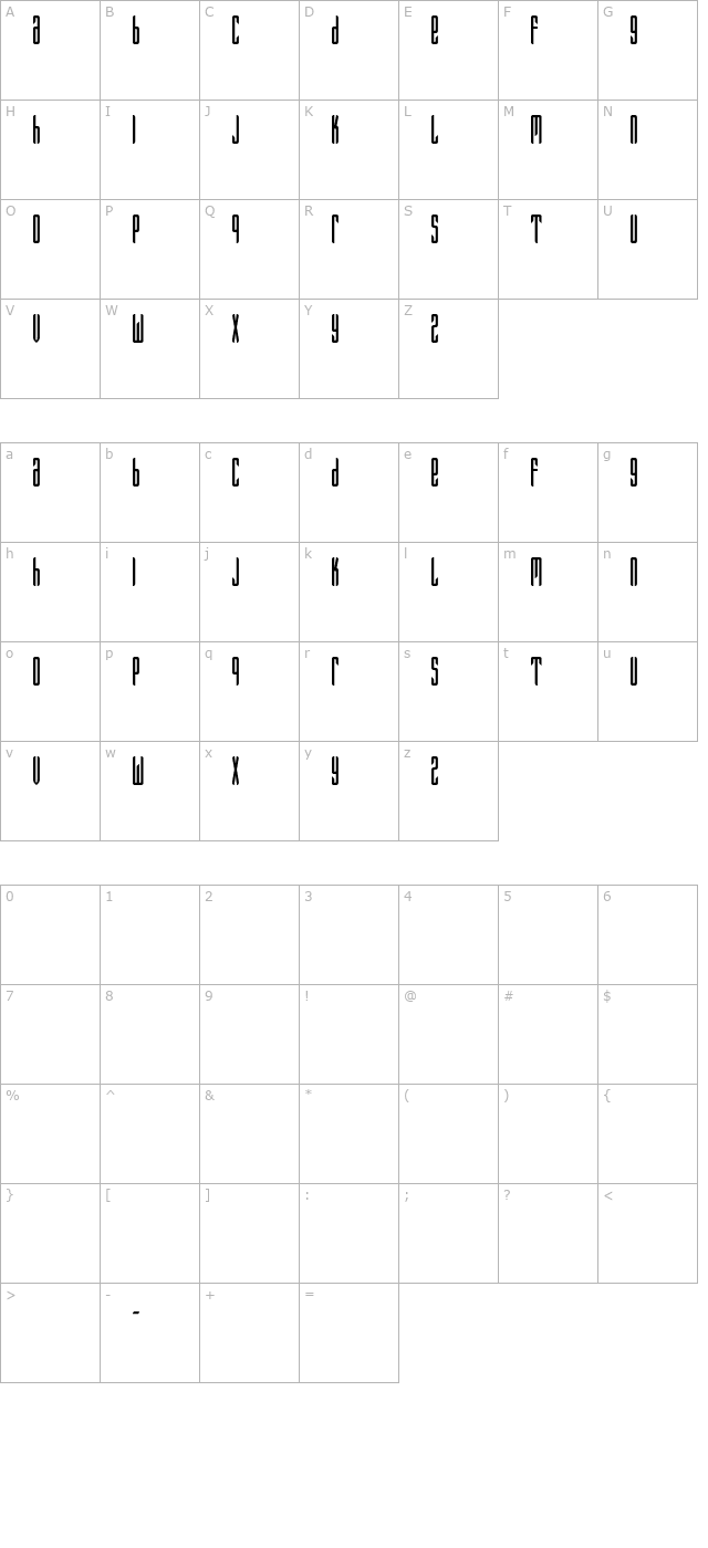 Fantazija character map