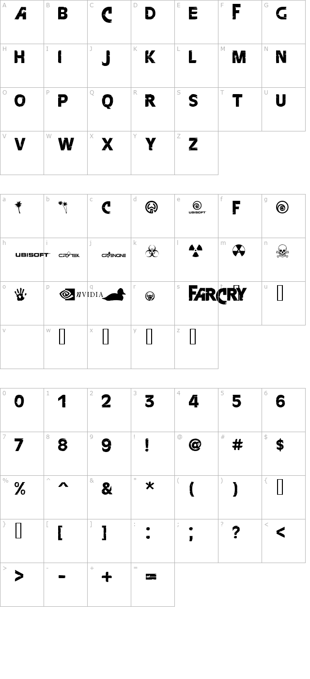 farcry-extrabold character map