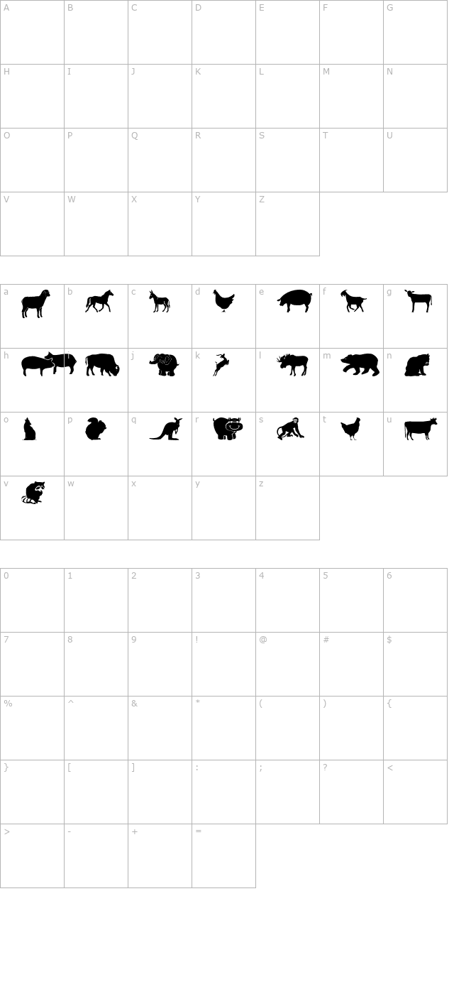 farm-wild-animals character map