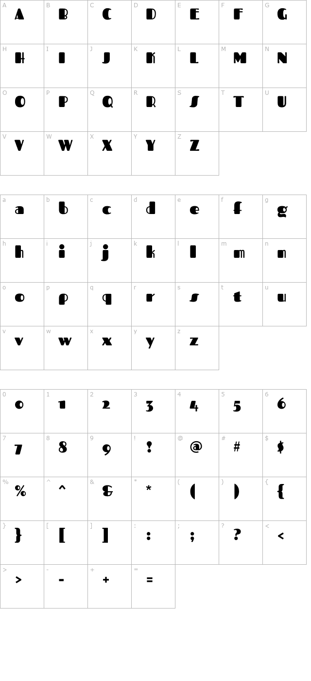 fascinate character map