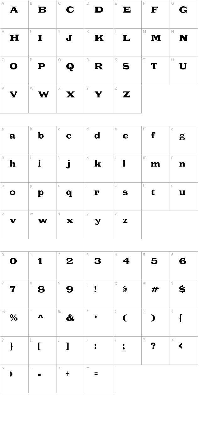 Fat Legs character map