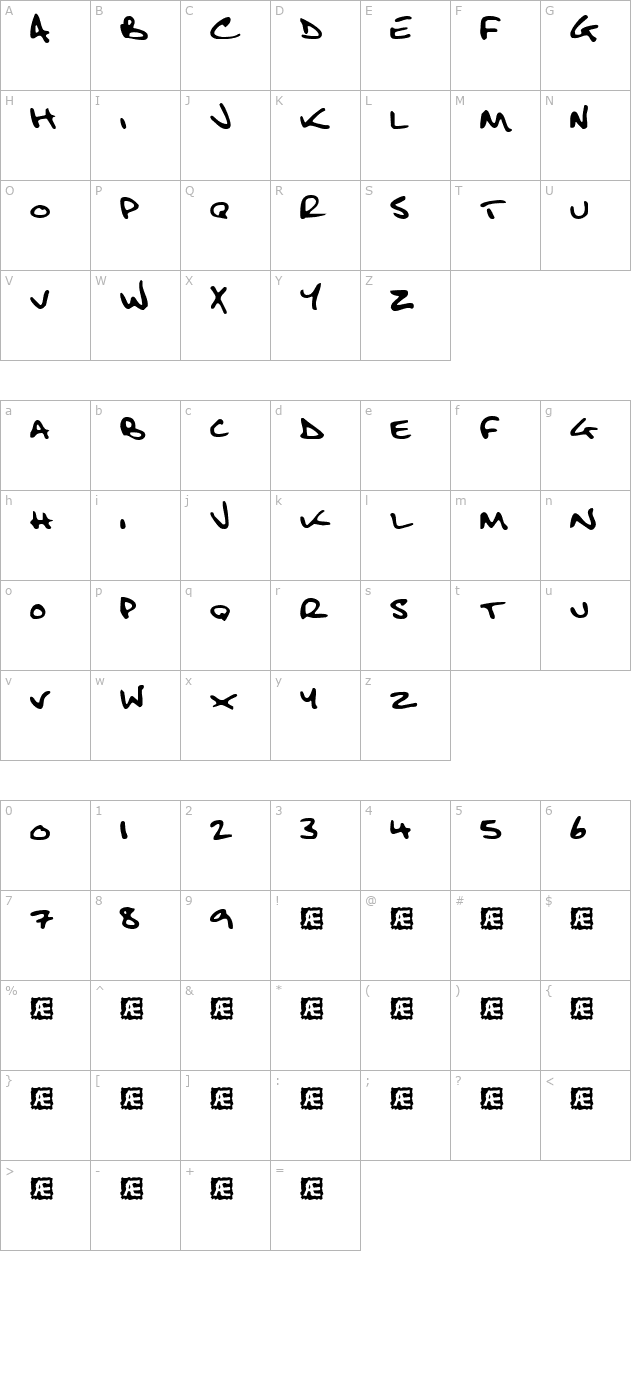 Fatboy Slim BLTC (BRK) character map