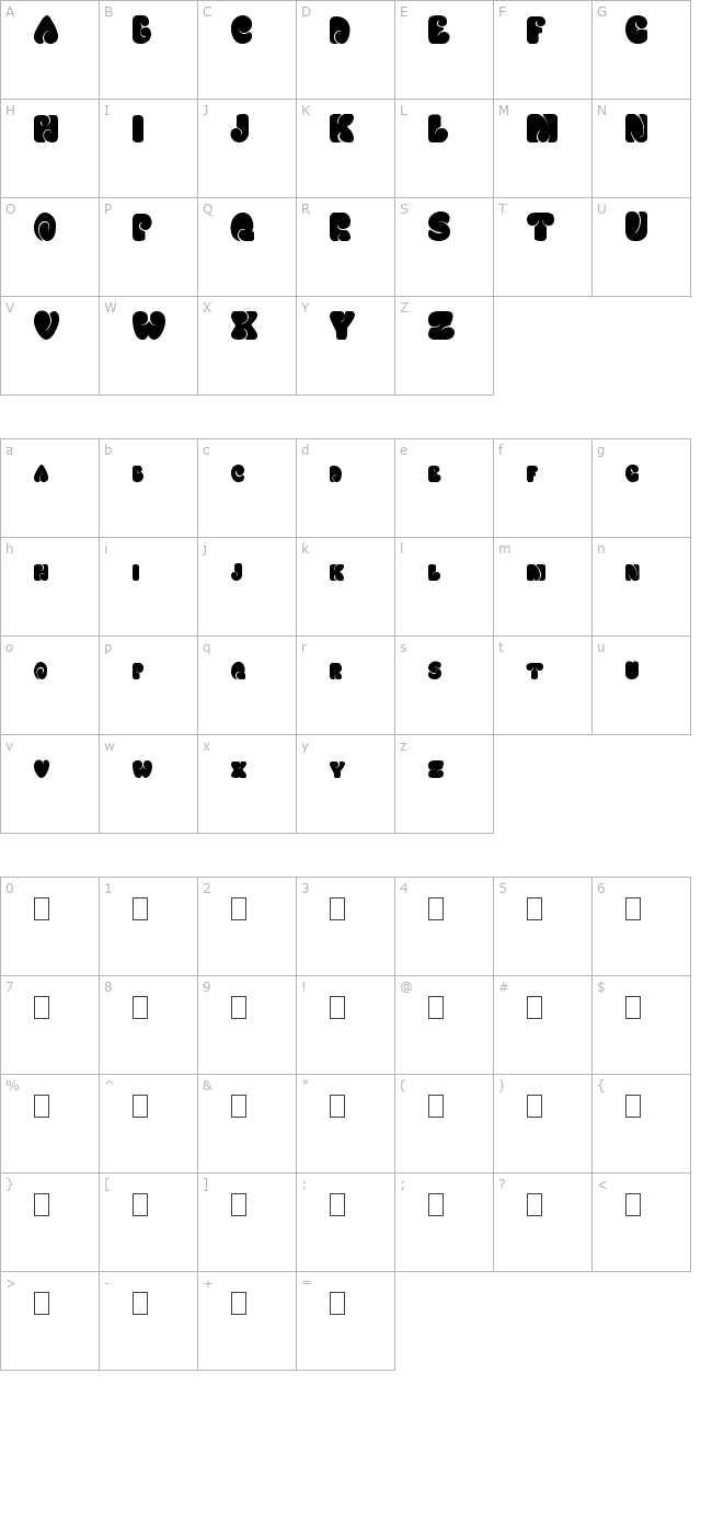 Fatso Caps character map