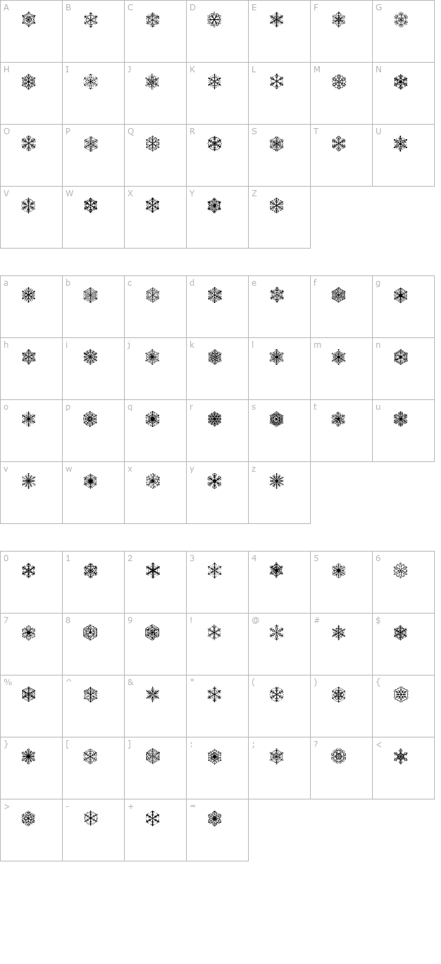 faux-snow character map