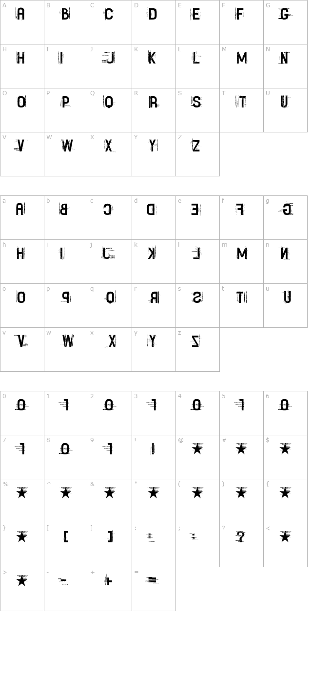 Fayettenam character map