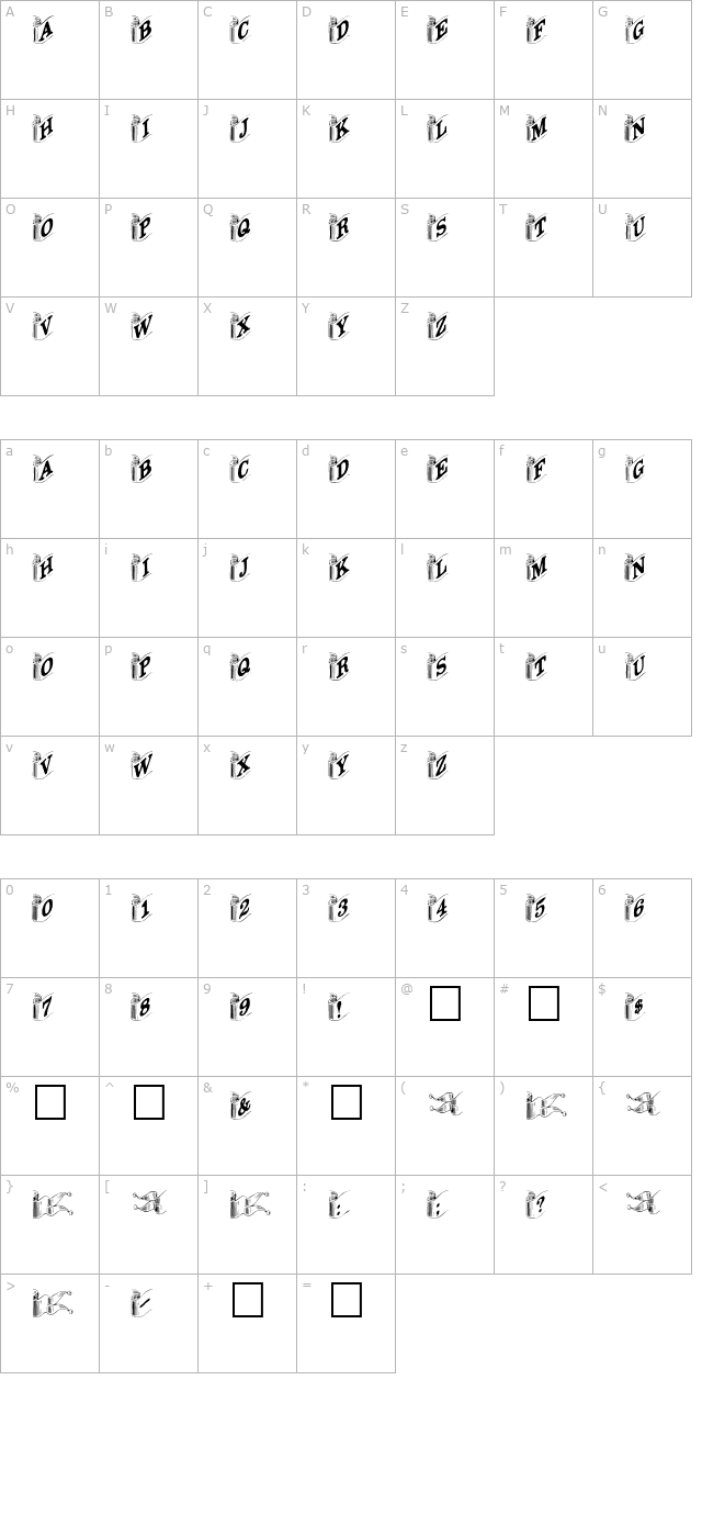 fc-ribbons character map