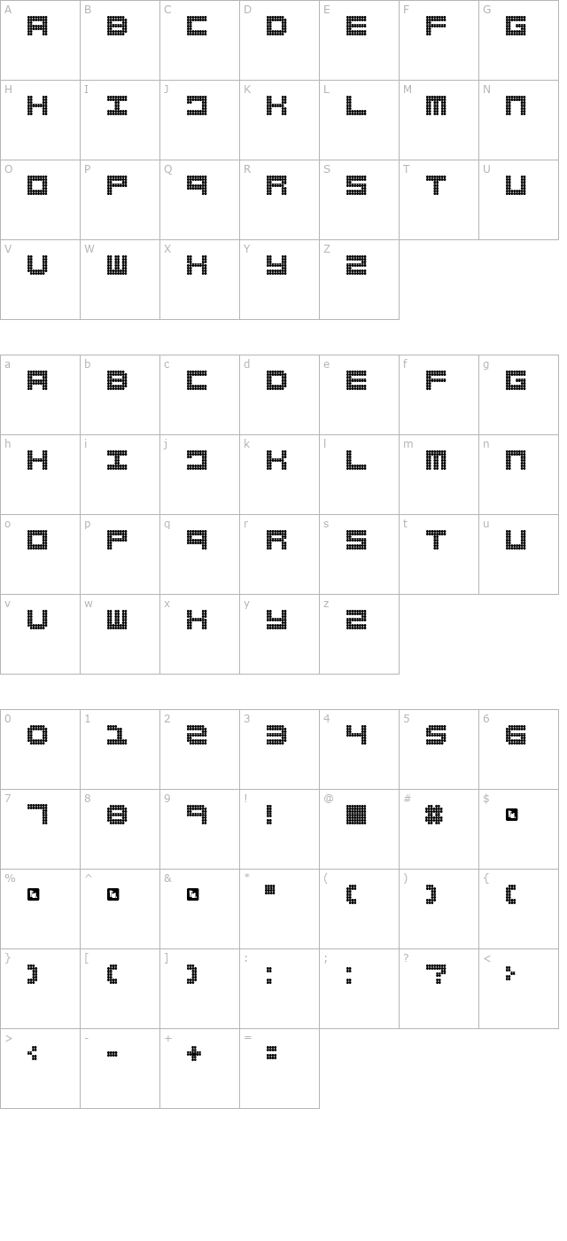 FD Spank character map