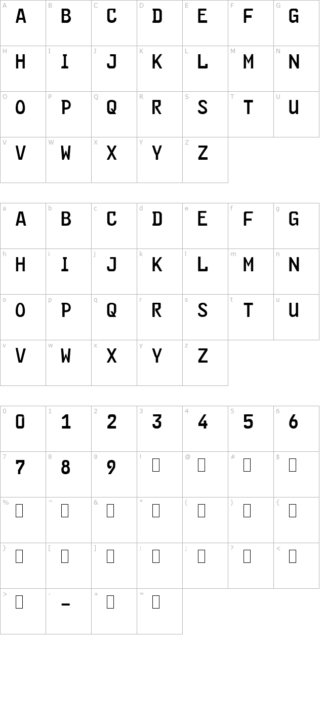 fe-font character map